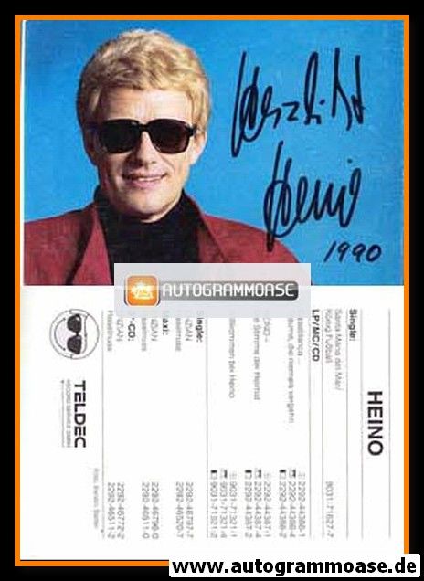 Autogramm Schlager | HEINO | 1990 "Santa Maria Del Mar" (Portrait Color Teldec)