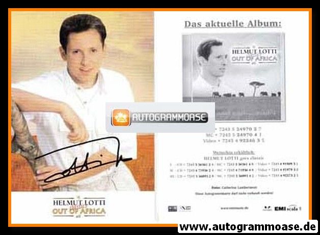 Autogramm Pop (BEL) | Helmut LOTTI | 1999 "Out Of Africa" (Portrait Color EMI)