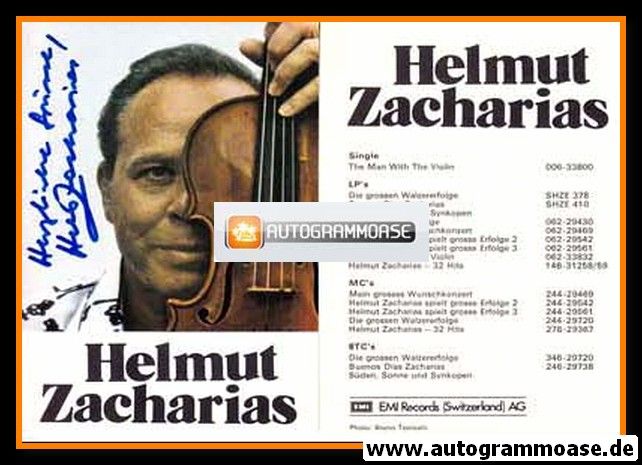 Autogramm Violine (DE) | Helmut ZACHARIAS | 1980er "32 Hits" (Portrait Color EMI)
