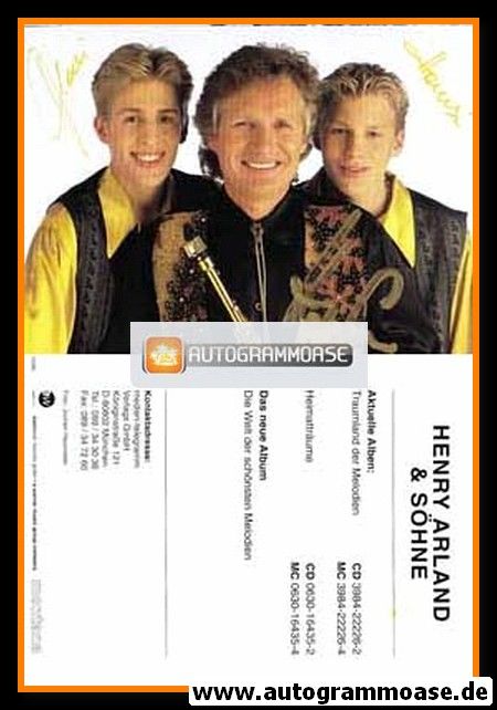 Autogramme Volksmusik | Henry ARLAND & Söhne | 2002 "Welt Der Schönsten Melodien" (Gruppenbild Color EastWest)