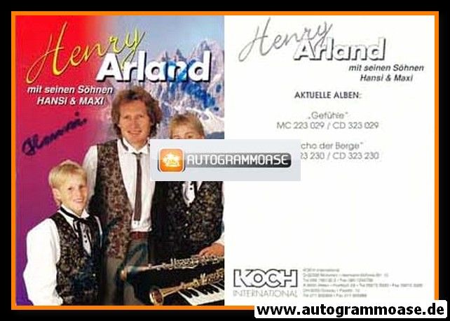 Autogramme Volksmusik | Henry ARLAND & Söhne | 1994 "Echo Der Berge"