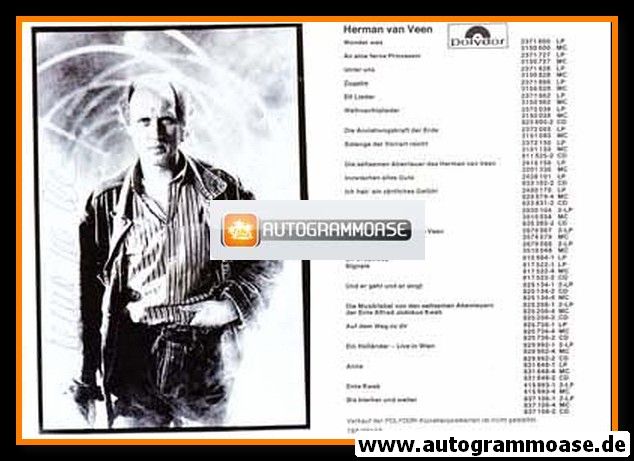 Autogramm Schlager | Herman VAN VEEN | 1988 "Bis Hierher Und Weiter" (Polydor)