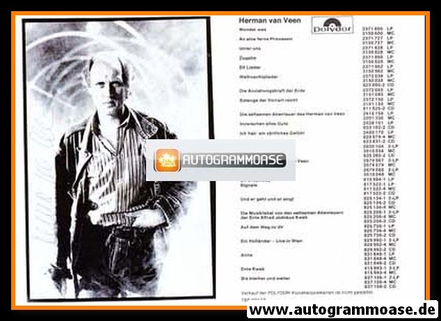 Autogramm Schlager | Herman VAN VEEN | 1988 "Bis Hierher Und Weiter" (Portrait SW Polydor)