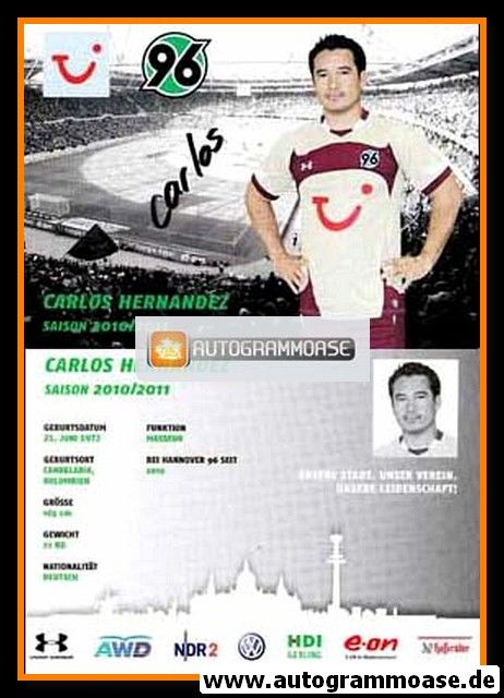 Autogramm Fussball | Hannover 96 | 2010 | Carlos HERNANDEZ