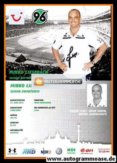 Autogramm Fussball | Hannover 96 | 2010 | Mirko LIESEBACH