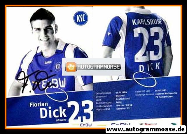 Autogramm Fussball | Karlsruher SC | 2007 | Florian DICK