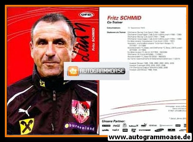 Autogramm Fussball | Österreich | 2011 | Fritz SCHMID