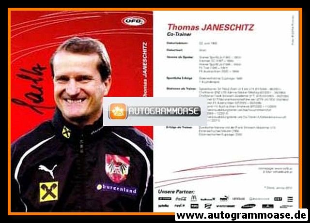 Autogramm Fussball | Österreich | 2011 | Thomas JANESCHITZ 