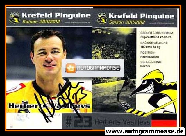 Autogramm Eishockey | Krefeld Pinguine | 2011 | Herberts VASILJEVS