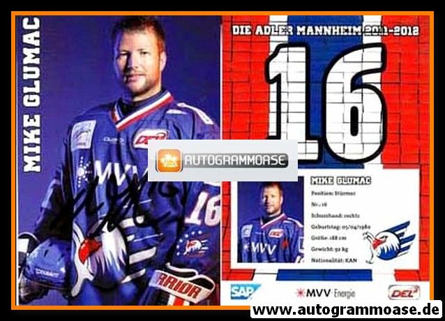 Autogramm Eishockey | Adler Mannheim | 2011 | Mike GLUMAC