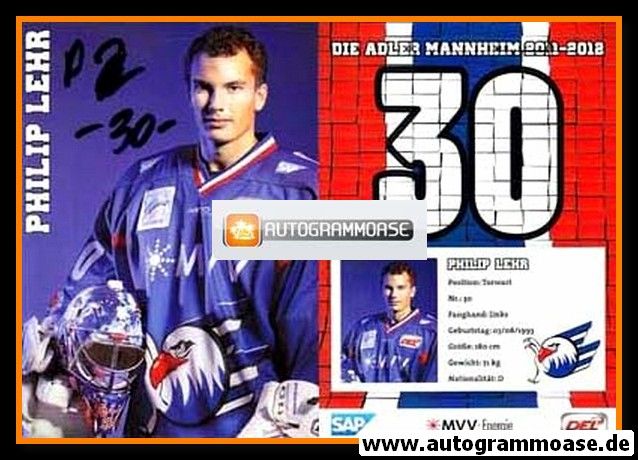 Autogramm Eishockey | Adler Mannheim | 2011 | Philip LEHR
