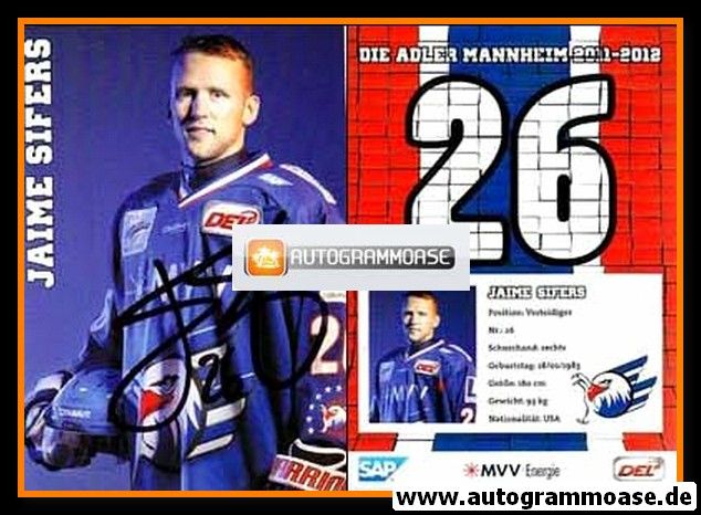 Autogramm Eishockey | Adler Mannheim | 2011 | Jaime SIFERS
