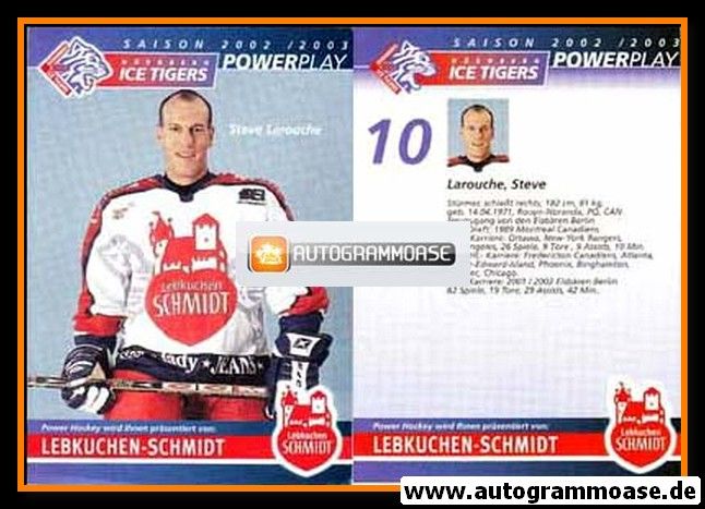 AK Eishockey | Nürnberg Ice Tigers | 2002 | Steve LAROUCHE