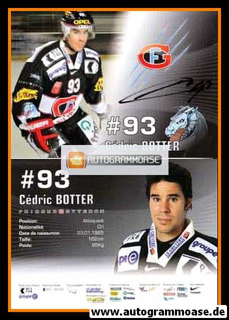 Autogramm Eishockey | HC Fribourg-Gotteron | 2010 | Cedric BOTTER