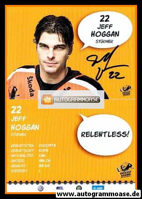 Autogramm Eishockey | Grizzly Adams Wolfsburg | 2010 | Jeff HOGGAN