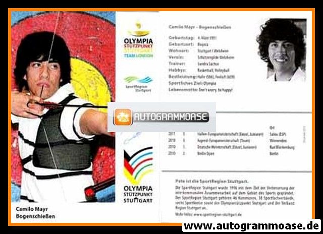 Autogramm Bogenschiessen | Camilo MAYR | 2011 (Team London)