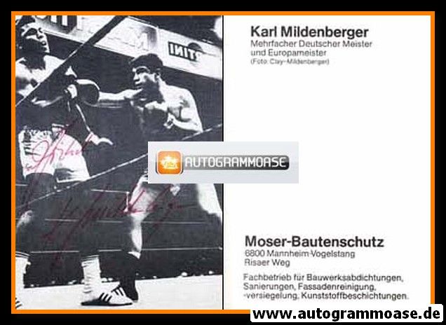 Autogramm Boxen | Karl MILDENBERGER | 1970er (Kampfszene SW Muhammad Ali) Moser