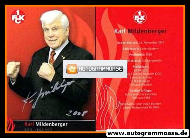 Autogramm Boxen | Karl MILDENBERGER | 2000er (Portrait Color) 1. FCK