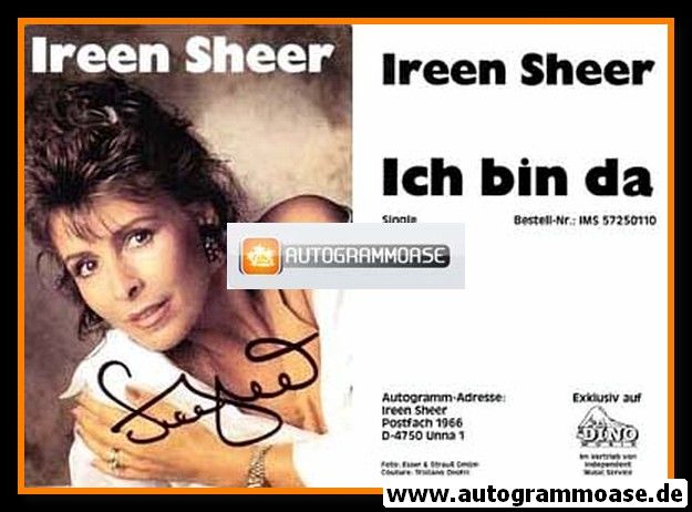 Autogramm Schlager | Ireen SHEER | 1988 "Ich Bin Da" (Dino)
