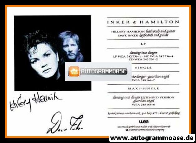 Autogramme Pop | INKER + HAMILTON | 1988 "Dancing Into Danger" (WEA)