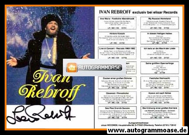 Autogramm Klassik | Ivan REBROFF | 1997 "Krönung Einer Grossen Karriere" (Portrait Color Elisar)