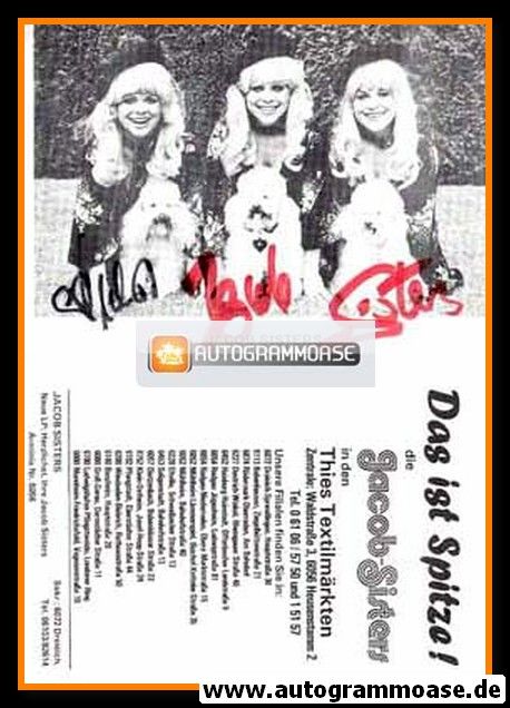 Autogramme Schlager | JACOB-SISTERS | 1970er (Thies Textil)