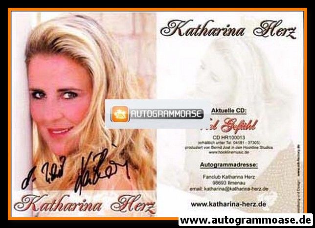 Autogramm Schlager | Katharina HERZ | 2007 "Viel Gefühl"