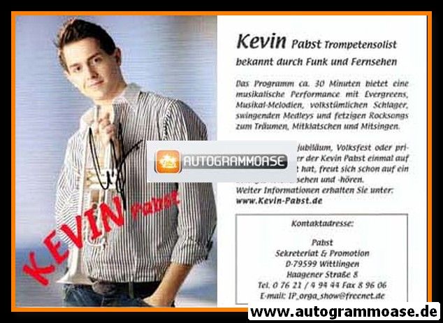 Autogramm Instrumental (Trompete) | Kevin PABST | 2000er (Portrait Color)