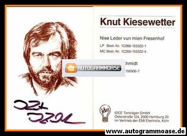 Autogramm Jazz | Knut KIESEWETTER | 1986 "Niee Leder Vun Mien Fresenhof" (Idee)