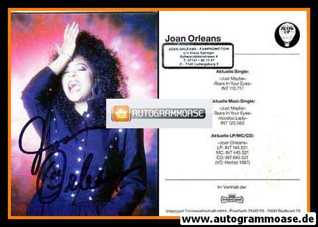 Autogramm Pop (USA) | Joan ORLEANS | 1987 "Just Maybe" (Intercord)