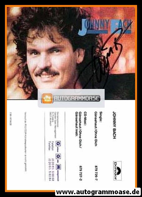 Autogramm Schlager | Johnny BACH | 1991 "Gänsehaut"