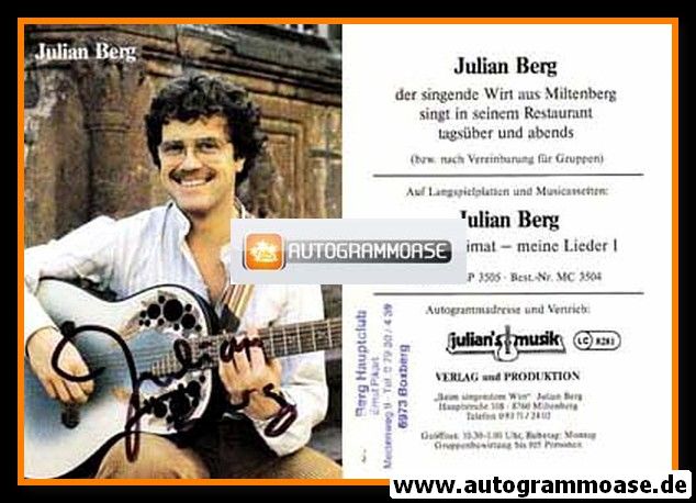Autogramm Volksmusik | Julian BERG | 1980er "Meine Heimat - Meine Lieder" (Portrait Color)