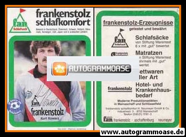 Autogramm Fussball | SV Viktoria 1901 Aschaffenburg | 1985 | Kurt KOWARZ (graues Trikot)