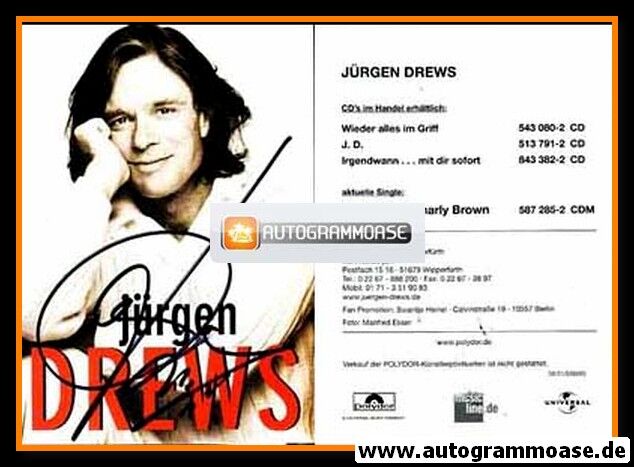 Autogramm Schlager | Jürgen DREWS | 2001 "Hey! Amigo Charly Brown" (Portrait SW Polydor)