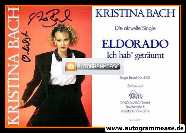 Autogramm Schlager | Kristina BACH | 1989 "Eldorado" (Dino)