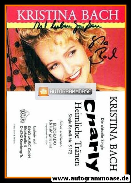 Autogramm Schlager | Kristina BACH | 1990 "Charly" (Dino)