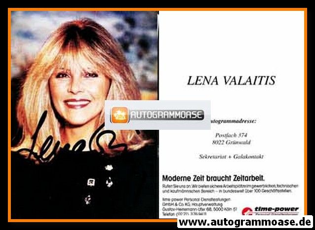 Autogramm Schlager | Lena VALAITIS | 1990er (Portrait Color) Time-Power