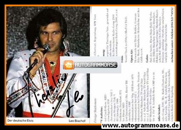 Autogramm Rock | Leo BISCHOF | 2000er (Der Deutsche Elvis)