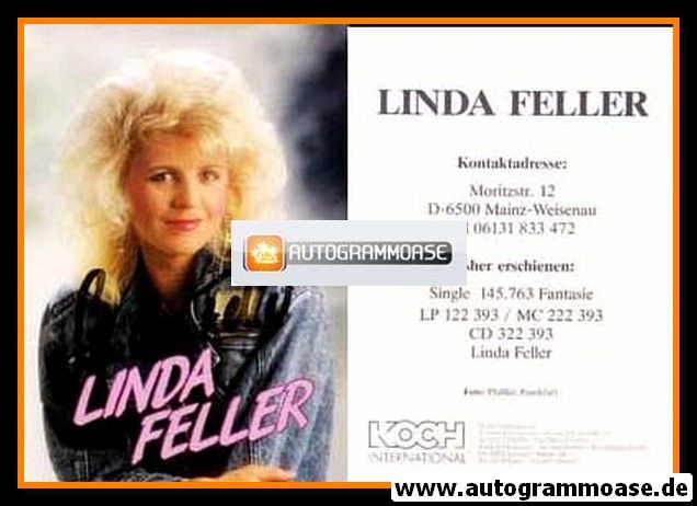 Autogramm Schlager | Linda FELLER | 1990er "Fantasie" (Koch)