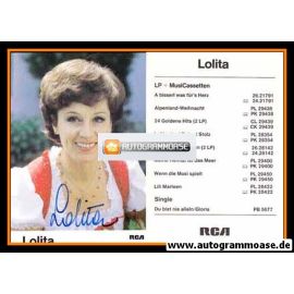 Autogramm Schlager | LOLITA | 1982 "Du Bist Nie Allein" (RCA) 1