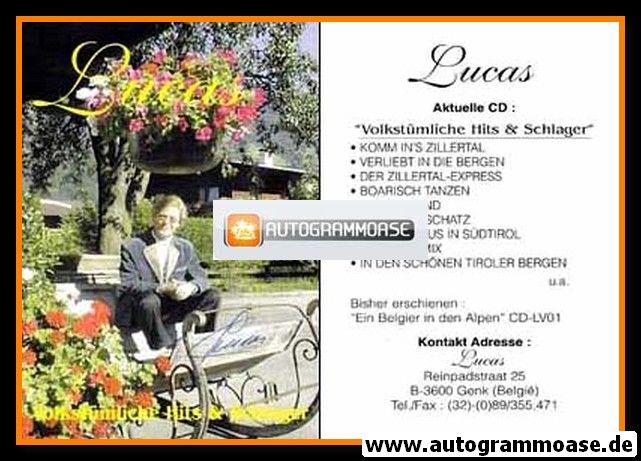 Autogramm Volksmusik | LUCAS | 1990er "Volkstümliche Hits & Schlager"