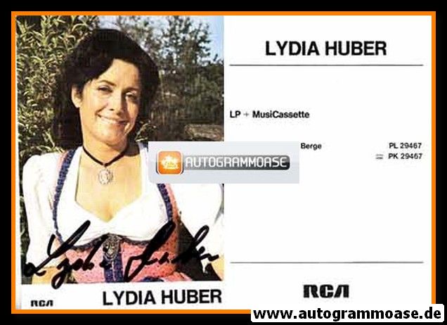 Autogramm Volksmusik | Lydia HUBER | 1980 "Ich Bin Ein Kind Der Berge" (RCA)