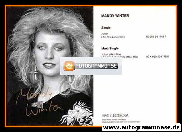 Autogramm Pop | Mandy WINTER | 1988 "Julian" (Portrait SW EMI)