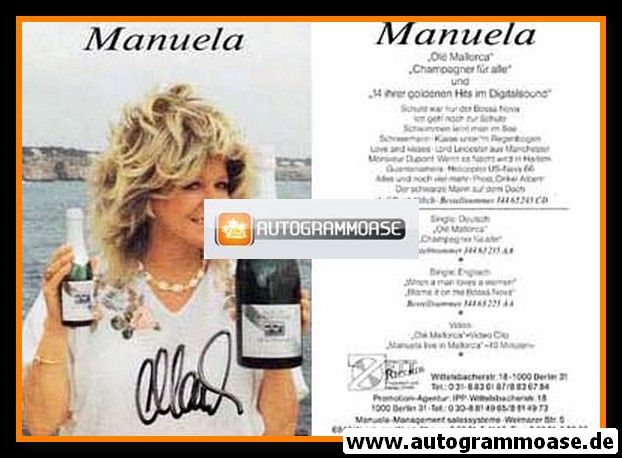 Autogramm Schlager | MANUELA | 1990 "Ole Mallorca" (Ett Records)