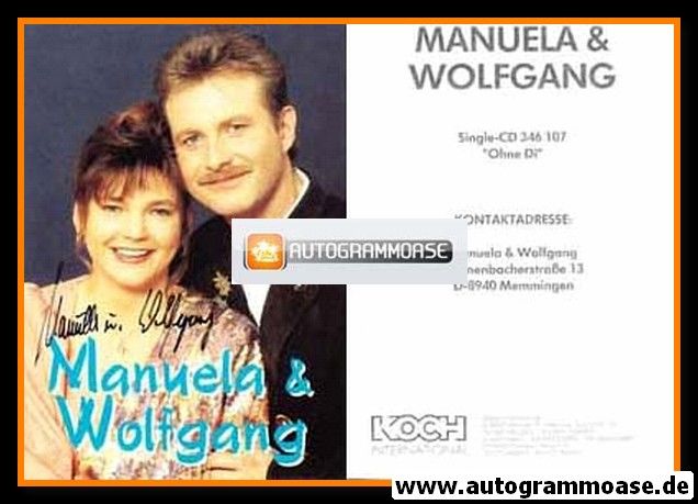 Autogramme Volksmusik | MANUELA & WOLFGANG | 1993 "Ohne Di"