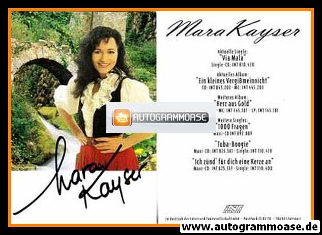 Autogramm Schlager | Mara KAYSER | 1994 "Via Mala" (Intercord)