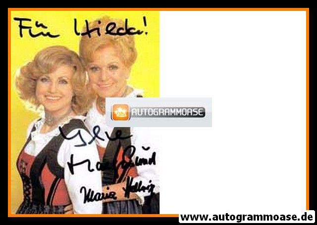 Autogramme Volksmusik | Margot + Maria HELLWIG | 1980er (Portrait Color)