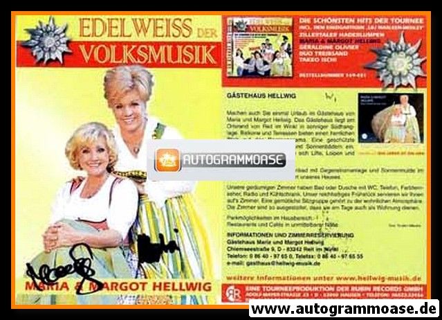 Autogramm Volksmusik | Margot HELLWIG | 1980er "Edelweiss Der Volksmusik" (Rubin)