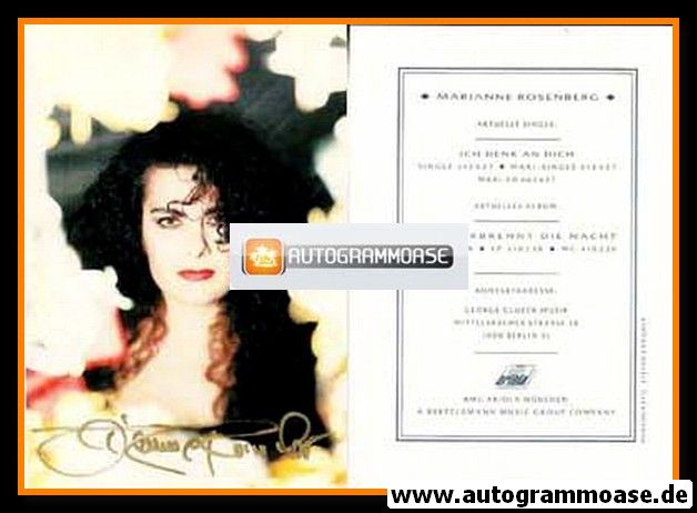 Autogramm Schlager / Pop | Marianne ROSENBERG | 1989 "Ich Denk An Dich" (Ariola)
