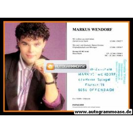 Autogramm Schlager | Markus WENDORF | 1985 "Blaue Nacht"